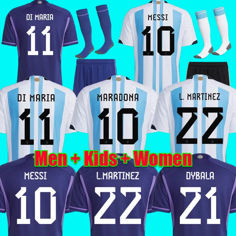 

Tops Argentina soccer Jerseys ROMERO DYBALA Fans player version MARTINEZ Maradona di maria 22 23 football shirt Camisetas de futbol Men Kids kit sets uniforms socks, Jacket