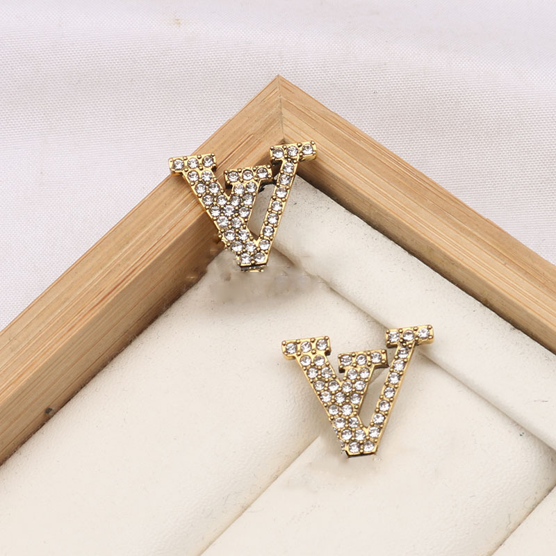 

Fashion stud earring woman designer Luxury earrings letters jewelry women Gold Silver 18k diamond Valentine Wedding Gifts Wholesale Multi