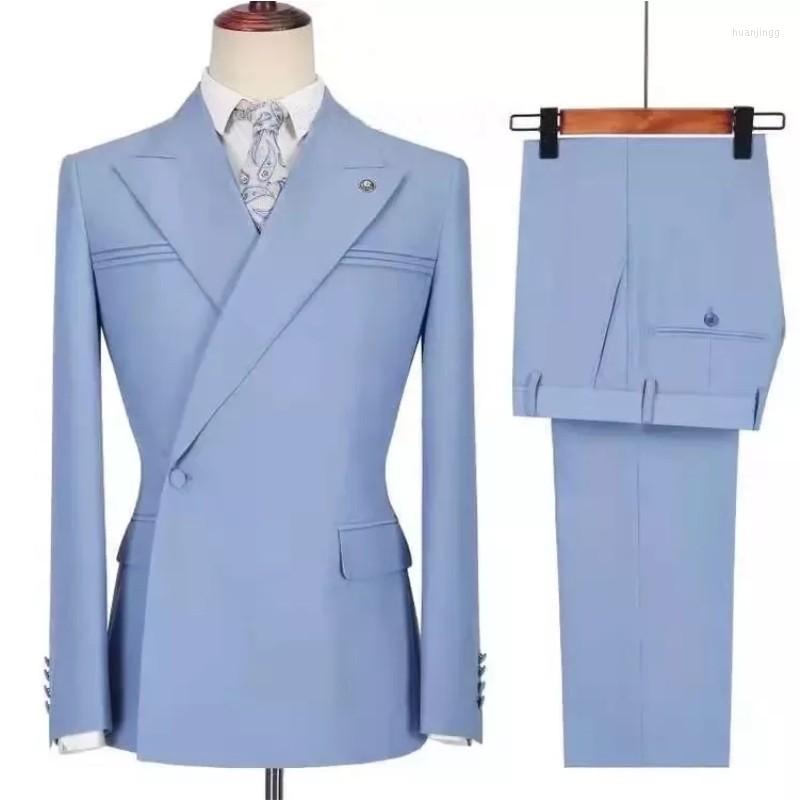 

Men's Suits MTM Men Business 2 Pieces Fashion Slim Fit Set Wedding Groom Prom Tuxedos Blazer Suit Clothing Costume Homme, Black
