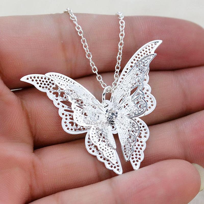 

Chains Pendant Necklace Gold Silver Color Sweater Chain Necklaces For Women Big Zircon Butterfly Wedding 2022 Choker Jewelry