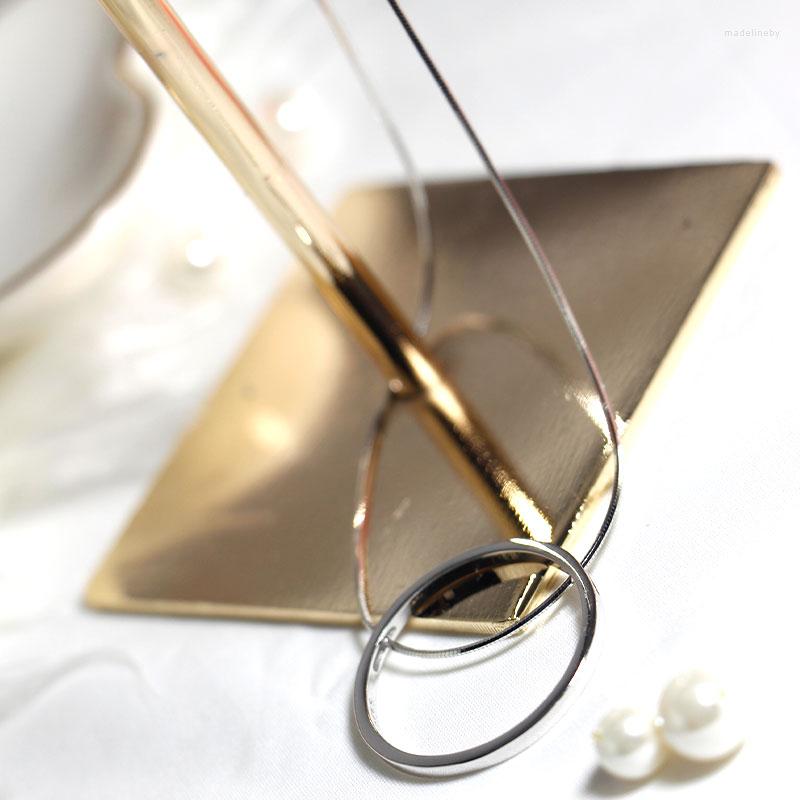 

Chains Elegant Quality Silver 925 Jewelry Europe And America Minimalist Round Necklace Sterling Clavicle Chain For Women