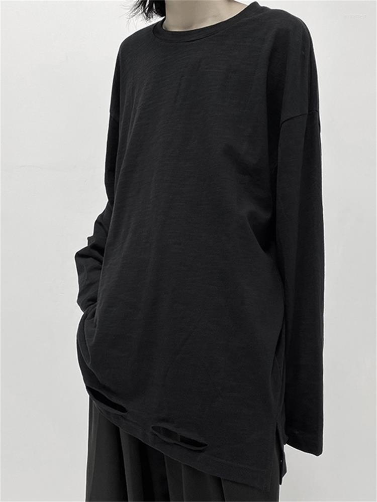 

Men' T Shirts Dark Hole Design Long Sleeve Shirt Couples With Casual Loose Large Size, Black