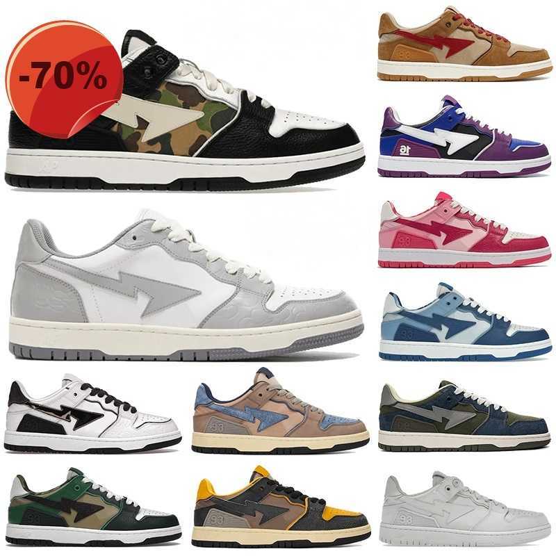 

LOW shoesbapestas baped SK8 Sta mens running shoes SK8 bapesta Designer camo black white green red orange camouflage men women trainers sports, 38