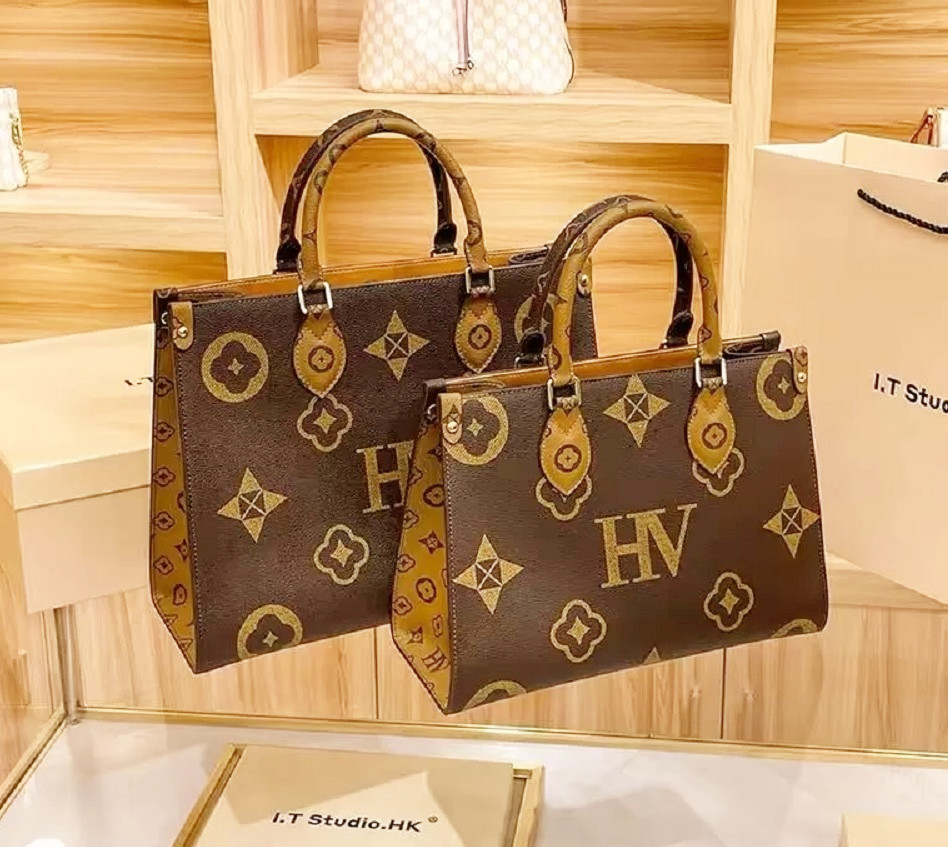 

Women Handbag Brown Flower Tote Bags Shopping Bag Shoulder Crossbody Purse Fashion Genuine Leather Large Capacity Classic Letter Clutch Purses #16, Pink flower