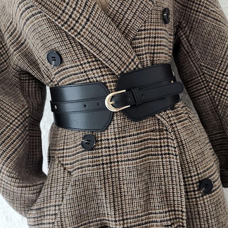

Belts PU Leather Corset Girdle Women's Casual Simple Coat Decorative Waisband Korean Fashion Luxury Design Wide Belt For Women, Brown