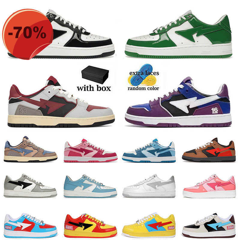 

Boots 2023 With Box Designer Bapesta Shoes Platform Sneakers Bapestas Baped Sk8 Sta Black White Patent JJJJound Plate-forme Skate Low Trainers, A30 nostalgic burgundy grey