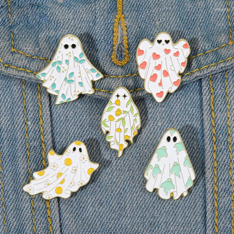 

Brooches Coconal Enamel Pins Custom Halloween Spooky Ghost Lapel Badges Cartoon Funny Jewelry Gift For Kids Friends