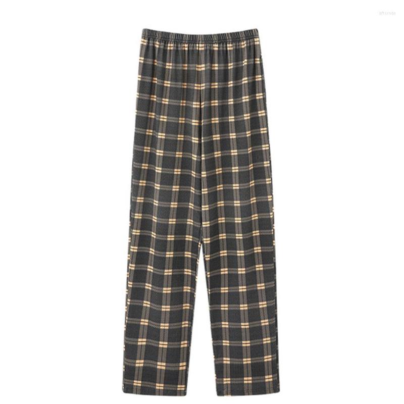 

Men's Sleepwear Mens Cotton Flannel Plaid Pajama Sleep Pants Lounge Bottoms Trousers Nightwear Comfort Men Winter Warm Long John, Brown