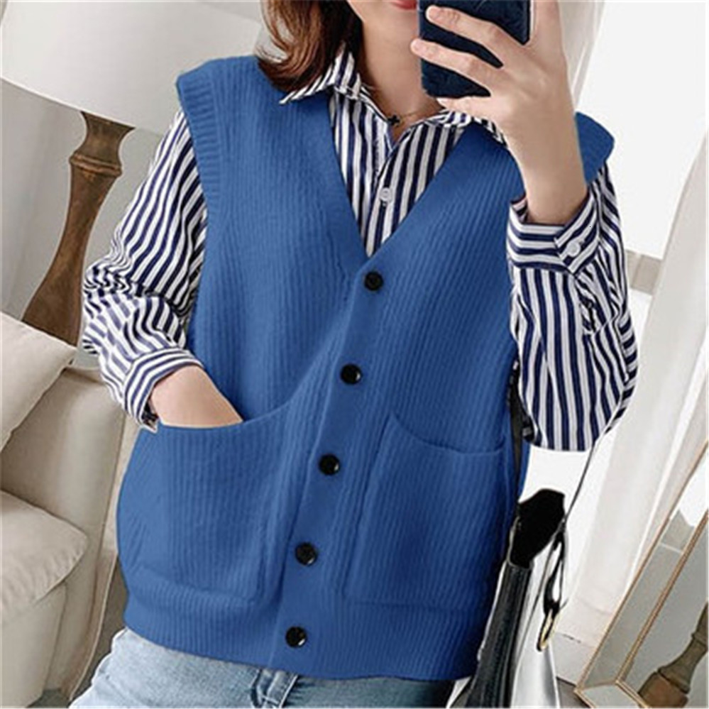 

Women's Vests Knitted Sweater Vest Women Soft Stretchy Simple Basic Daily V neck Solid Open stitch Female Street wear Vintage Korean All match 221201, Yellow