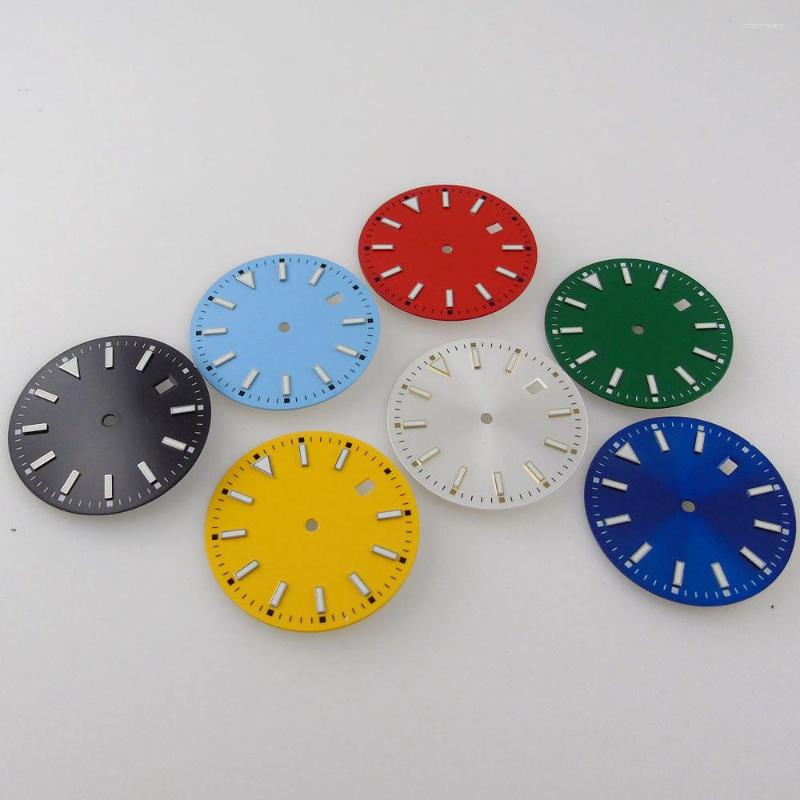 

Watch Repair Kits Fit NH35A 33.5mm Luminous Index Dial Black/Red/Orange/Silver/Blue/Green Date Window Mark