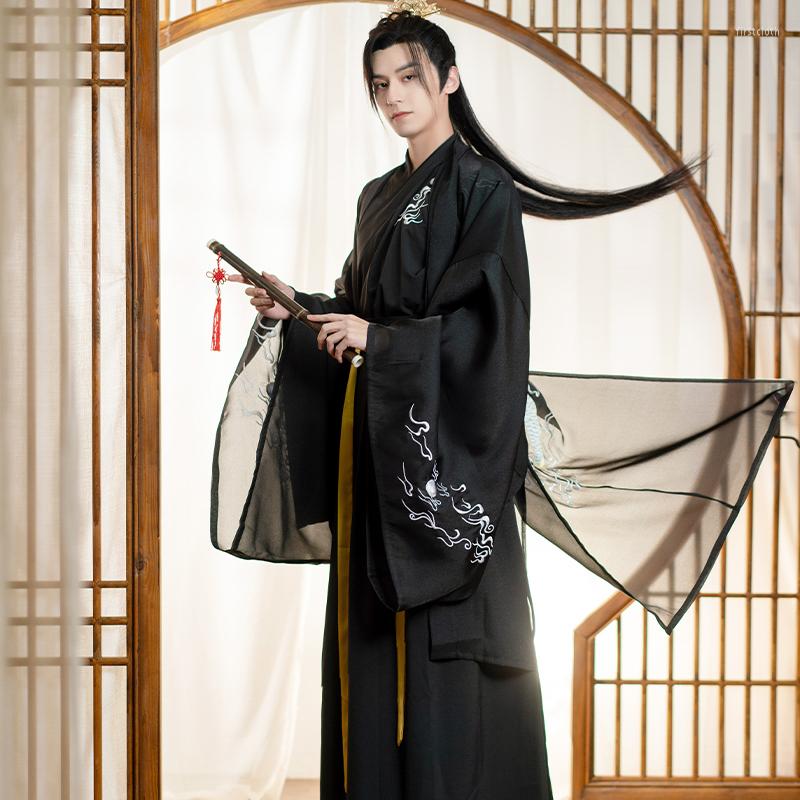 

Ethnic Clothing Original Japanese Dragon Ancient Embroidery Kimono Dress Men Samurai Costume Cosplay Cardigan Yukata Traditional Party