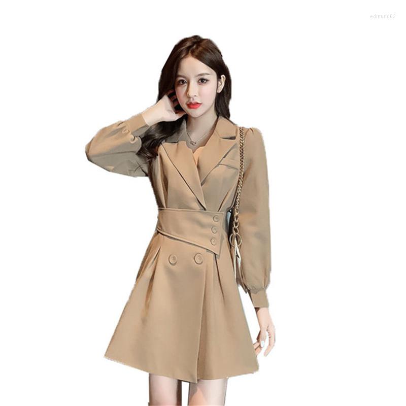 

Women' Trench Coats Chic Coat Spring Autumn Women Windbreaker Suit Collar Female 2022 British Style Suits Casaco Feminino Overcoat, Khaki