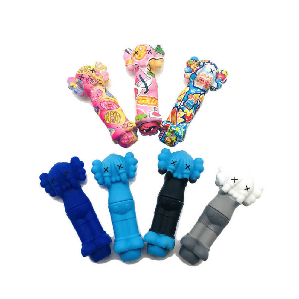 

4.5" glass smoking pipes colourful silicone hand accessories Bong Spoon Pipe