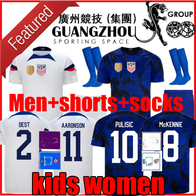 

men shorts 2022 PULISIC USAS soccer jersey kids kits united states 22 23 football shirt AARONSON 2023 REYNA McKENNIE DEST YEDLIN Llanez ADAMS HOME WEAH uniforms WOMEN, Home+shield