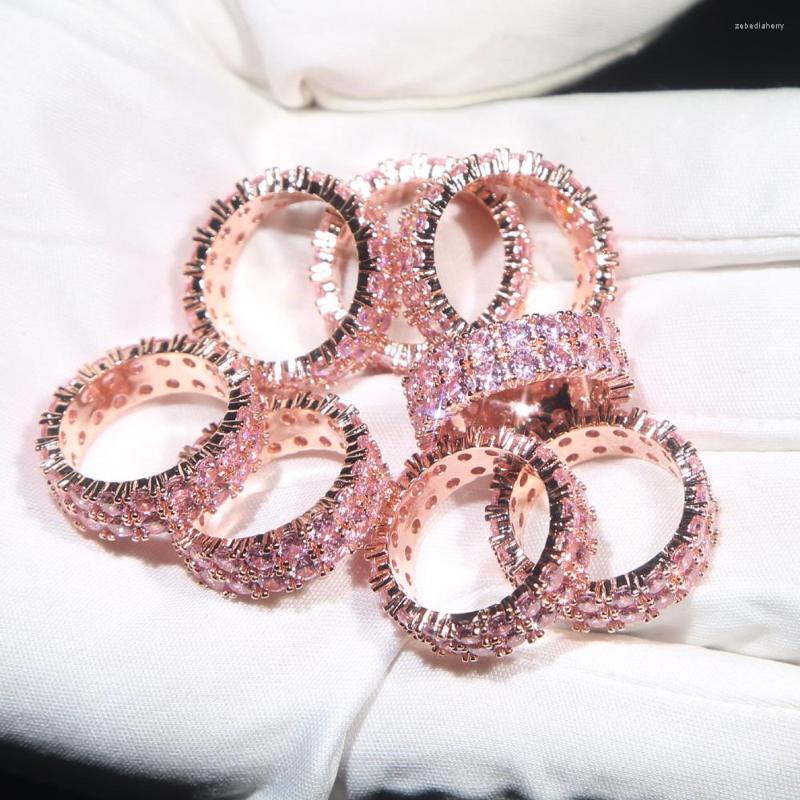 

Wedding Rings Shiny Boho Female Big Crystal Zircon Stone Promise Ring Luxury Fashion Pink Love Vintage For Women 2022