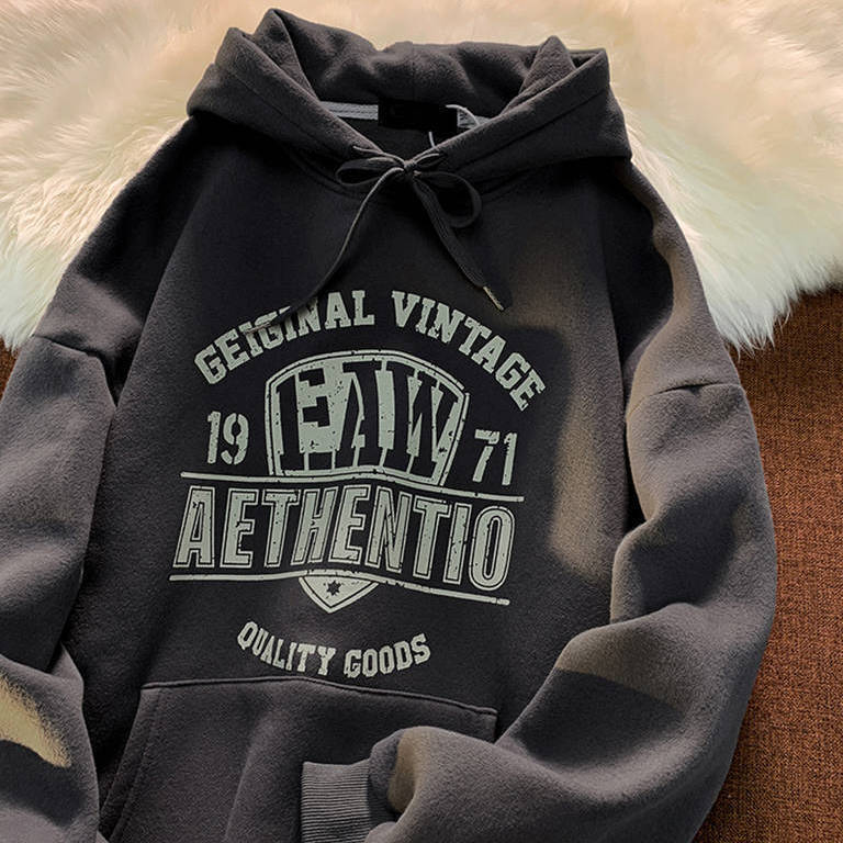 

Women' Jackets Hooded sweater men and women loose autumn top American retro alphabet print couple jacket ins pop clothes sweatshirts 221201, No pattern