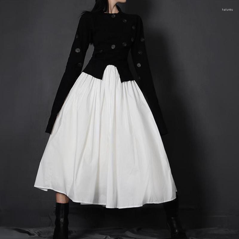 

Skirts French Vintage Victorian Skirt Women Solid Patchwork Ruffles Y2k Long Female Casual High Street Mesh Korean Party Clothes, White skirt