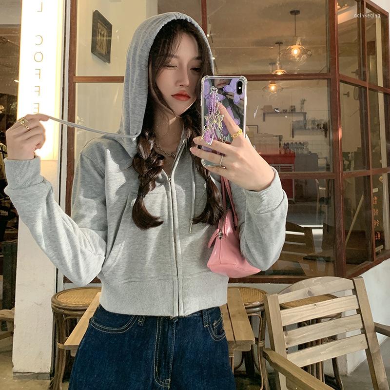 

Women' Hoodies 2022 Autumn Korean Version Of The Hooded Sweater Female Students Were Thin Cardigan Women' Solid Color Jacket, Black