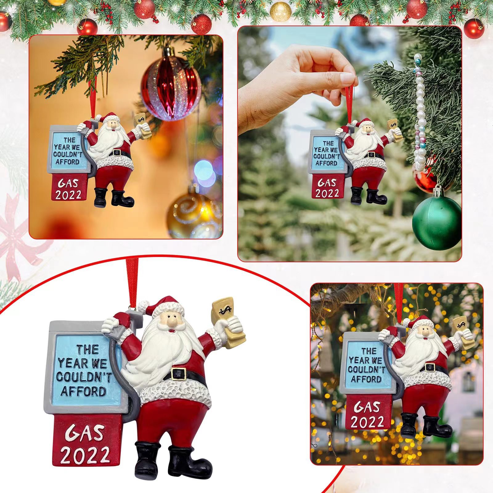 

christmas Funny Xmas Santa Claus Ornaments Christmas decoration Trees Resin Ornament Creative Toys Gift Tree Decor Hanging Pendant Decorations