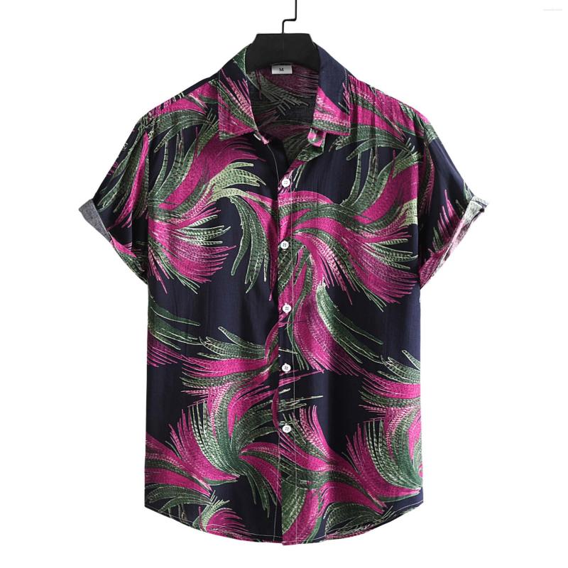 

Men' Casual Shirts Mens Button Up Stylish Slim Fit Short Sleeve Hawaiian Shirt Men Party Holiday Vacation Beach Camisas Hombre, Color 1