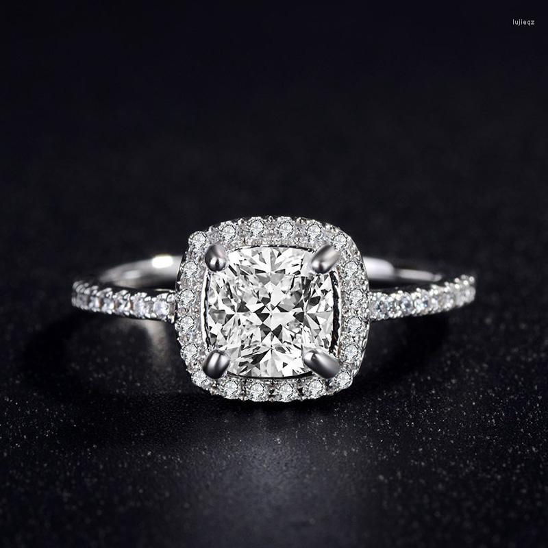 

Wedding Rings Square Women's Ring Trendy Jewelry Vintage Engagement Fine Cubic Zirconia Classic Accessories Bijoux