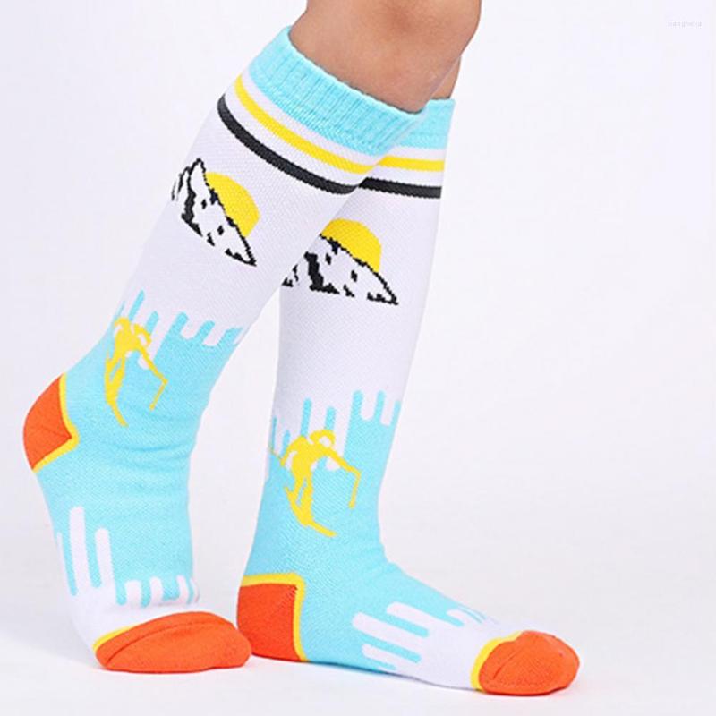 

Sports Socks Delicate Snow Non-Slip Cuff Comfortable Winter Skiing Snowboarding Skating Lightweight Cotton For, Sky blue