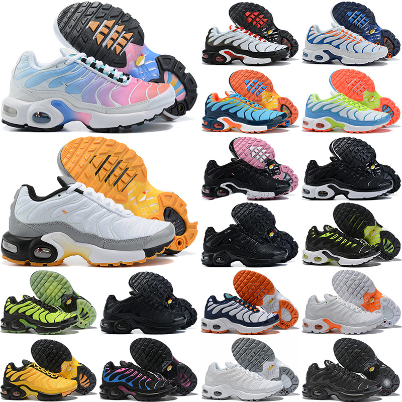 

TN Kids Running Shoes tn enfant Breathable Soft Sports Chaussures Boys Girls Tns Plus Sneakers Youth requin Trainers Size 28-35, Photo color