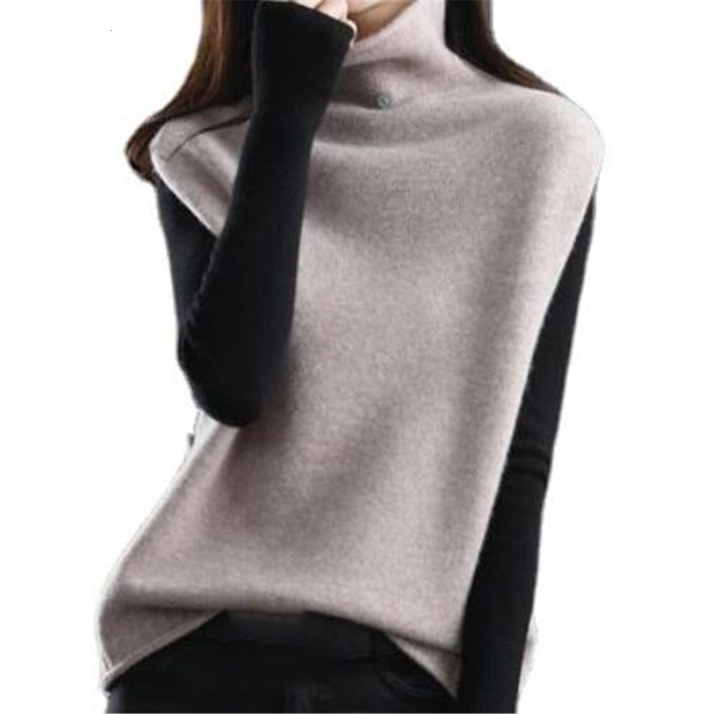 

Women's Vests Women's Wool Turtleneck Sweater Worsted Wool Vest Spring And Autumn Loose Knit Sleeveless Pullover Women's Vest Waistcoat 221202, Yellow