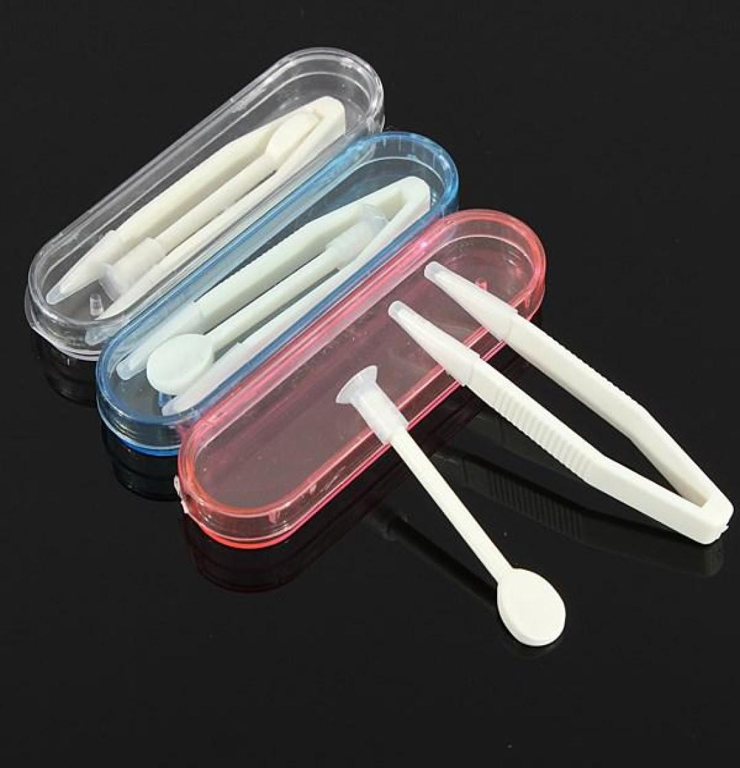 

WholeEasy Carry Contact Lens Inserter Remover Soft Tip Tweezer Combine Stick Tool Case Holder Container Travel Kit 7 X 19cm9098099