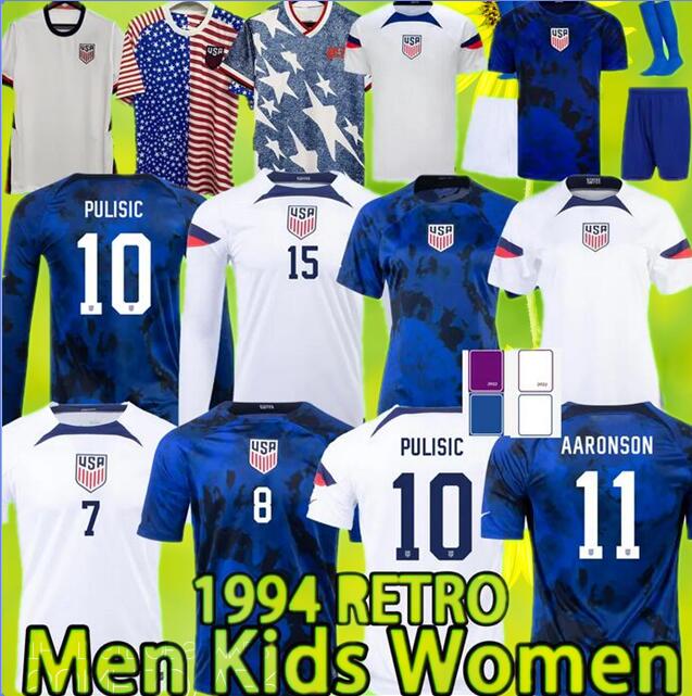 

UsAs 2022 soccer jerseys MEN KIDS KIT WOMEN 2023 PULISIC AARONSON McKENNIE REYNA AMAMS 22 23 America football shirts American 1994 retro vintage 94 United boys states