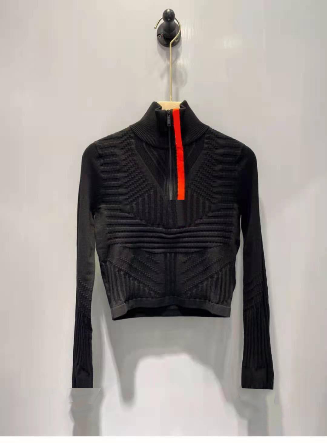 

womens Sweater Knits Tees Zipper Neck Adjust With Letter Striped Necks Lady Slim Sweaters Long Sleeve Shirts Spring Autumn Style, White