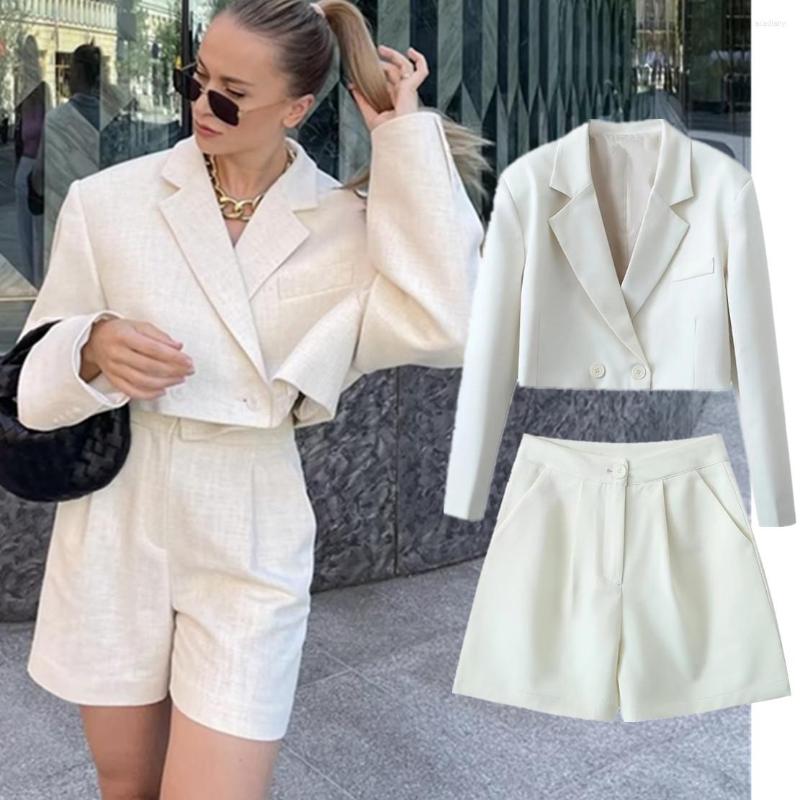 

Women' Tracksuits Maxdutti Ins Blogger Fashion High Wasit Suit Shorts Notched Short Blazers Bermuda Two Pieces Sets Women, Black
