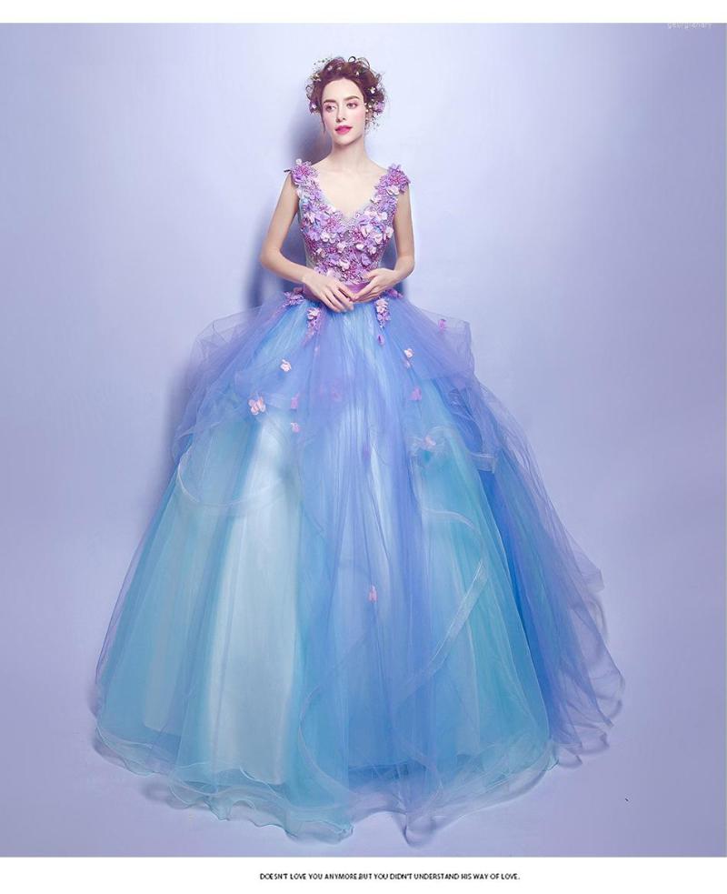 

Casual Dresses Women's Evening Dress Flower Fairy Blue Pink Dinner Annual Meeting Art Exam Stage Performance Wedding Bridesmaid, Picture color