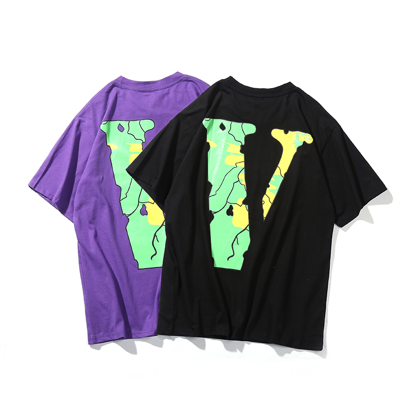 

Vlone Mens Fashion Brand Casual Purple T Shirt Men Womens Print Tee High Street Clothing Size S-XL