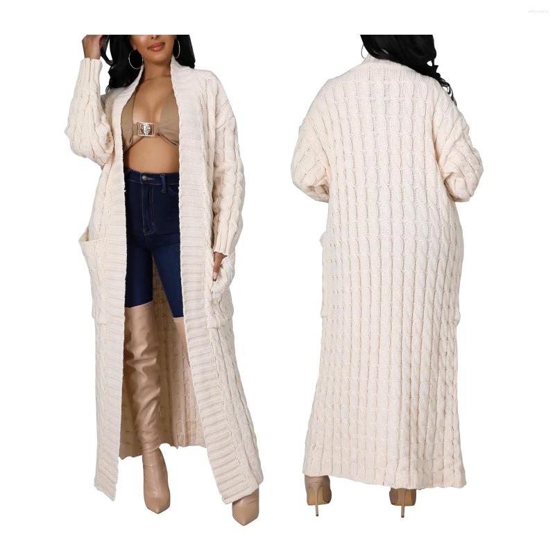 

Women' Knits Women Fashion Wild Cardigan 2022 Solid Color Open Front Long Sleeve Sweater Jacket Autumn Winter Loose Knitted Outerwear
