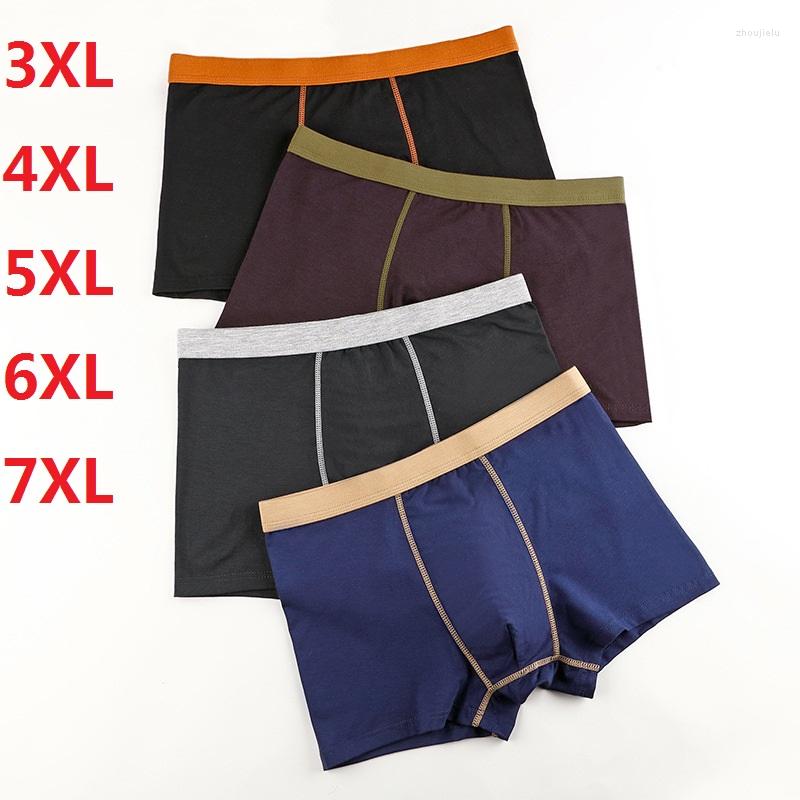 

Underpants 4PCS Cotton Underwear Men's Plus-sized Lard-Bucket Loose Boxers7XL Modal Large Size Fat Boxer Shorts, Beige