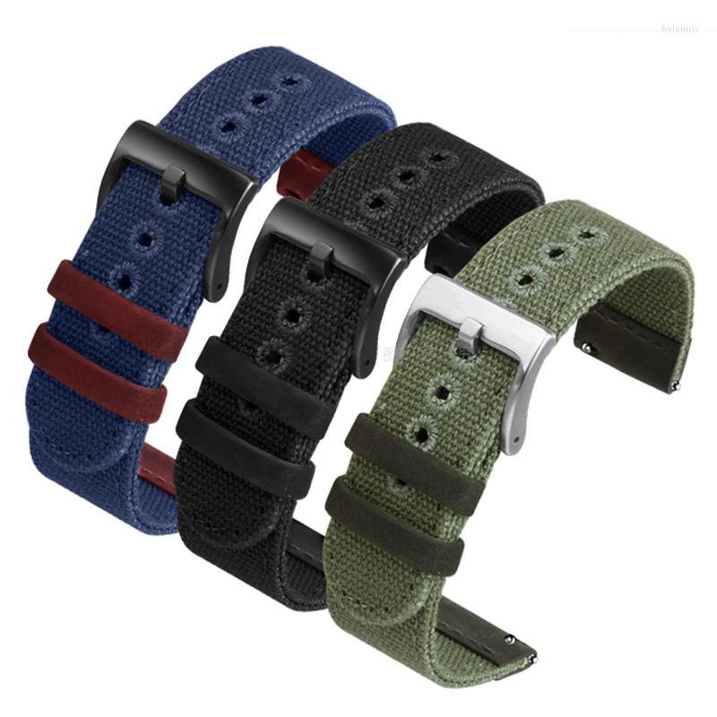 

Watch Bands High Quality Canvas Strap Men's And Women's Leather Bracelet 20mm Black Blue Suitable For Tianmeishi T49905 Tw4b14000