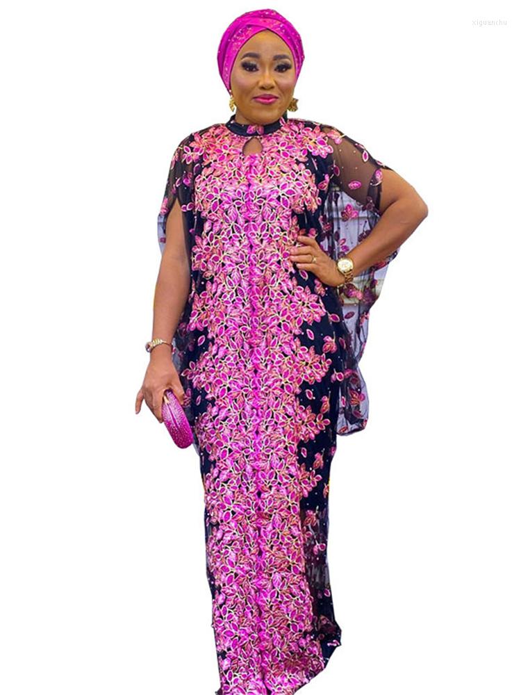 

Ethnic Clothing Boubou African Dress Women Embroidery Dashiki Robe Africa Fashion Mesh See Through Sexy Long Maxi Vestido