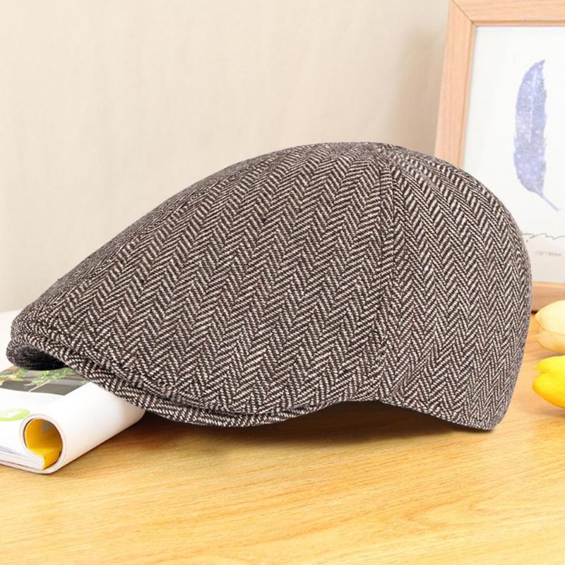 

Berets Chic Men Beret Headdress English Style Advanced Painter Hat Lightweight Curled Brim Sboy Daily Wear, White
