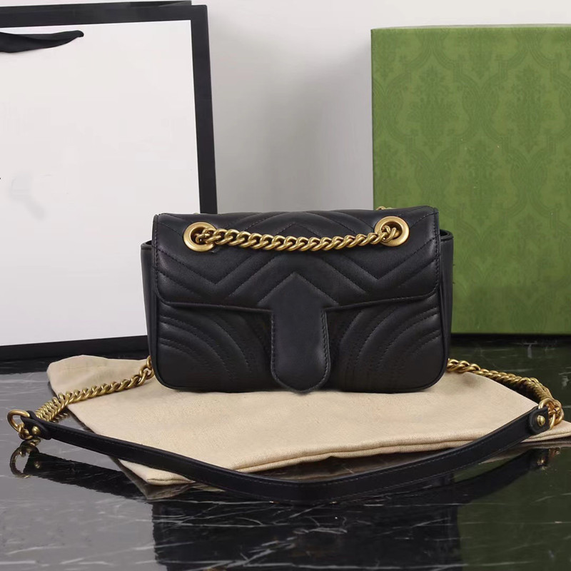 

Designer Marmont Shoulder Bags Woman Handbags made in Real Leather Clutch Purse Bag serial number inside, 16.5cm pink