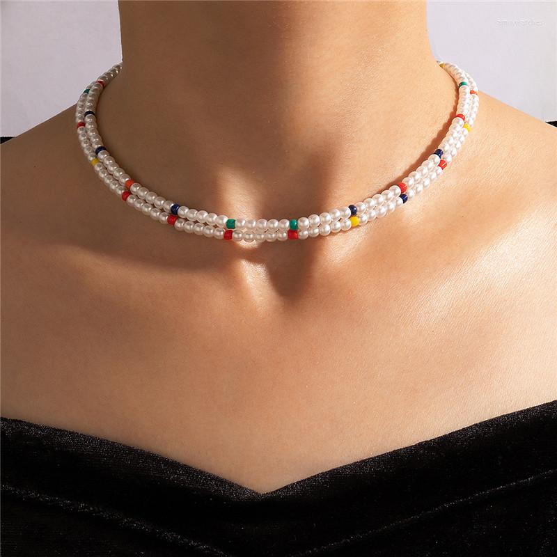 

Chains MINHIN Elegant Big White Pearl Choker Necklace For Women Gold Collar Fashion Clavicle Chain Necklaces Wedding Jewelry