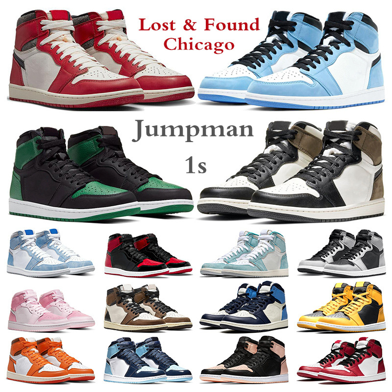 

Mens Basketball Shoes 1 Chicago Lost and Found Jumpman 1s Cactus Jack University Blue Dark Mocha Bred Patent Hyper Royal Womens Sneakers Sports Trainers, 17