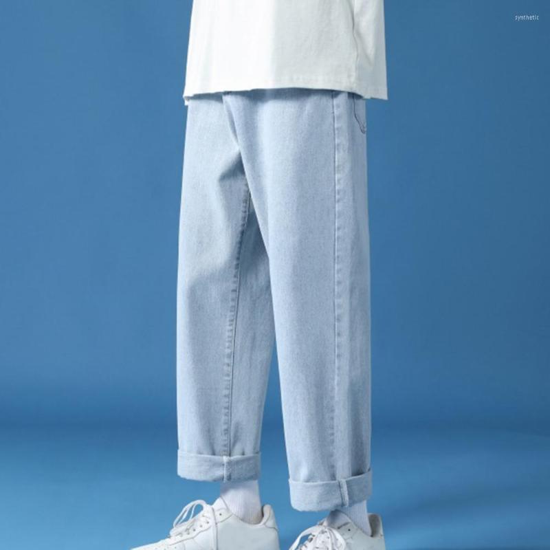 

Men's Pants Spring Autumn Mens Jeans Casual Loose Wide Leg Men Solid Color Stranght Denim Clothing Pantalones Hombre, Black