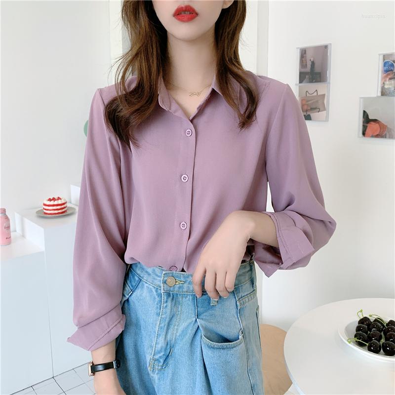 

Women' Blouses Women' Shirt High Quality Long Sleeve And Blouse Elegant Spring Plus Size Clothing Chiffon Blusas Mujer TN2250, Purple