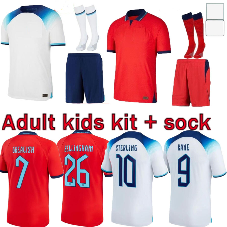 

22 23 Angleterre KANE soccer jerseys ENGlANDS 2022 GREALISH MEAD SANCHO national world cup football shirt 2023 STERLING MOUNT RASHFORD FODEN SAKA Men Kids sock kit, White