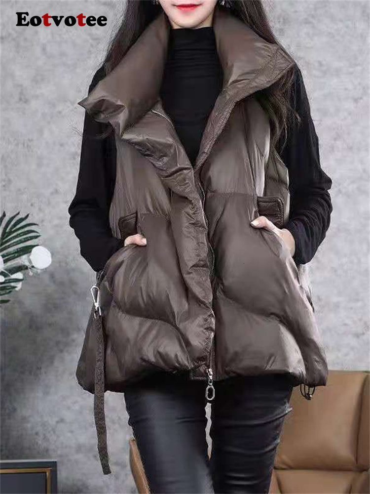 

Women's Vests Eotvotee Vest Jacket Women's Autumn Winter Loose Lightweight Coat Oversized Fashion Sleeveless Jacket Waistcoat Parkas 221202, Camel