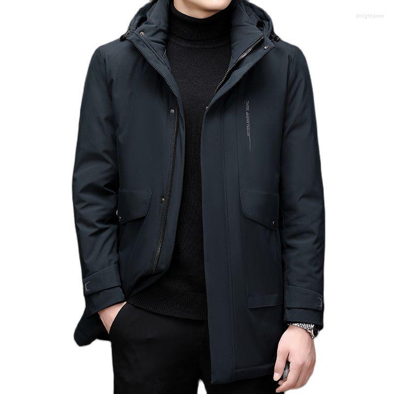 

Men's Down Winter Parkas Men Coat Brand Windproof Windbreak Thick Warm Jacket Long Hooded, Navy