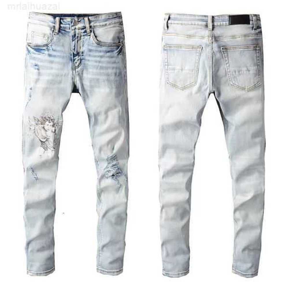 

Men's Jeans 2022 Designer Mens Jeans Hip-hop Fashion Zipper Hole Wash Jean Pants Retro Torn Fold Stitching Men Design Motorcycle Riding Cool Slim Pantoapi, No.6