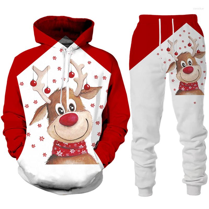 

Men' Tracksuits Men Women Funny Christmas Elk 3D Print Hoodie/Suit Year Carnival Streetwear Clothes Xmas Holiday Party Couple Family, Hoodie-7
