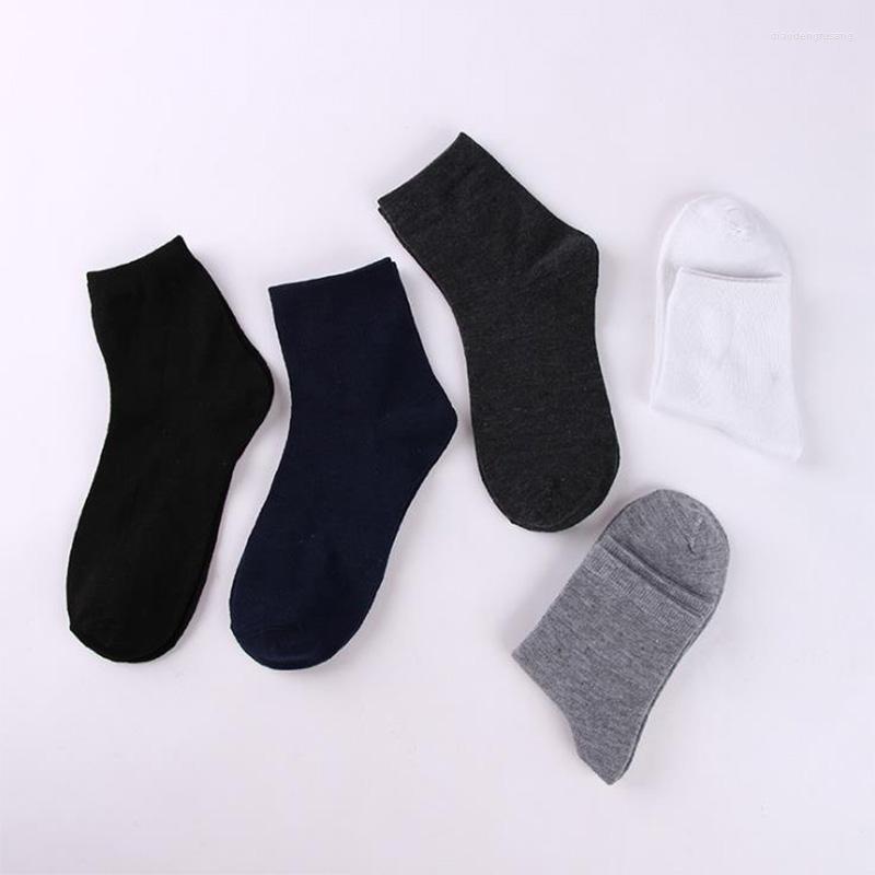 

Men's Socks 5 Pairs Lot Classic Men Boy Solid Cotton Blend Running Sporting Summer Casual Athletic, 5 light gray